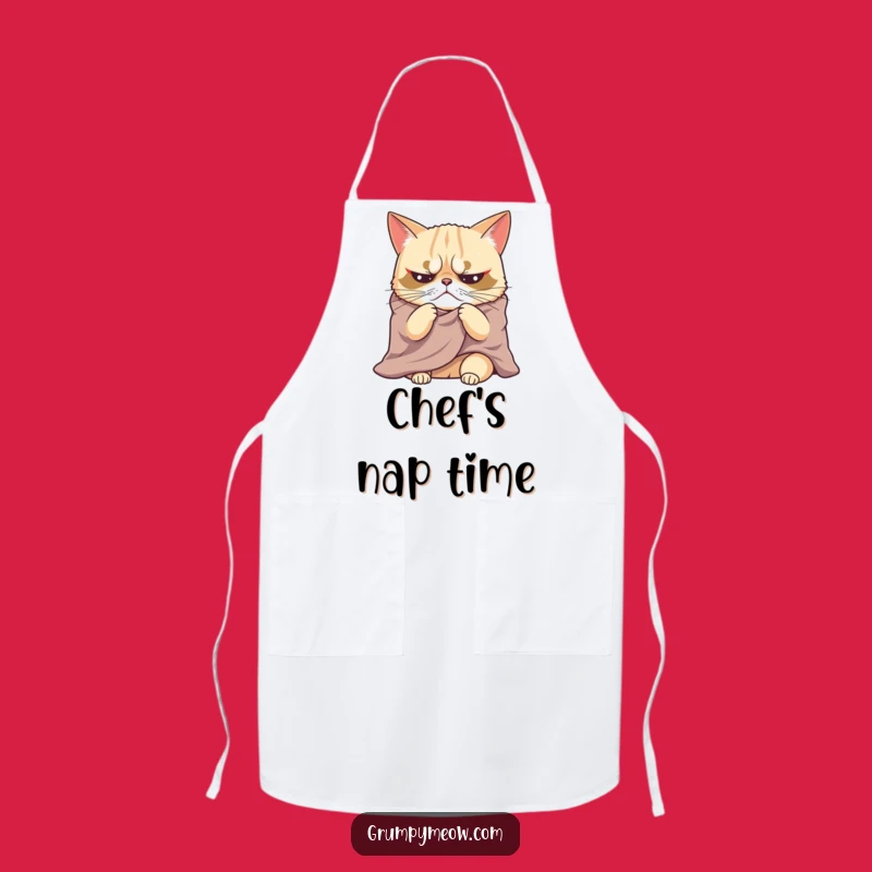 Funny Grumpy Cat Blanket Sigh Apron - Kitchen Humor & Cozy Cooking Gift