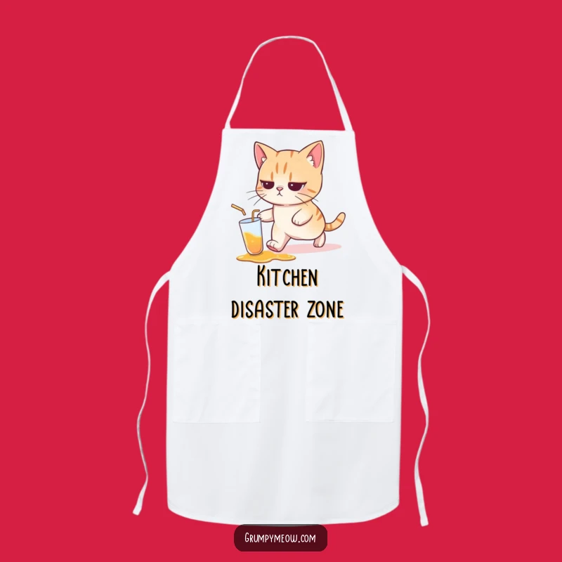 Funny Cat Spill Apron: Hilarious Kitchen Wear for Cat Lovers, Cooking with Resignation