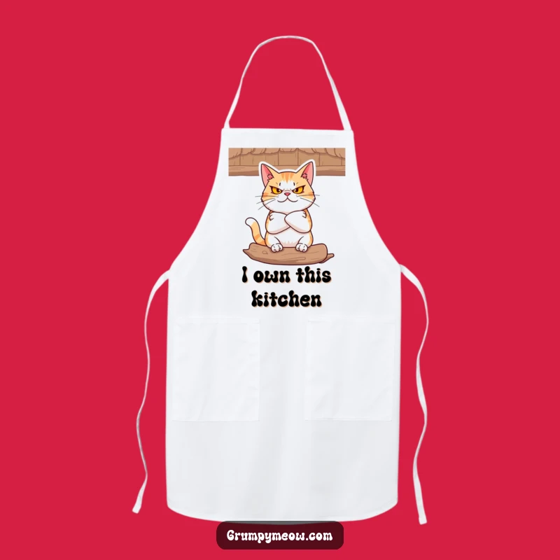 Funny Defiant Cat Apron: Cook with Uncompromising Feline Style