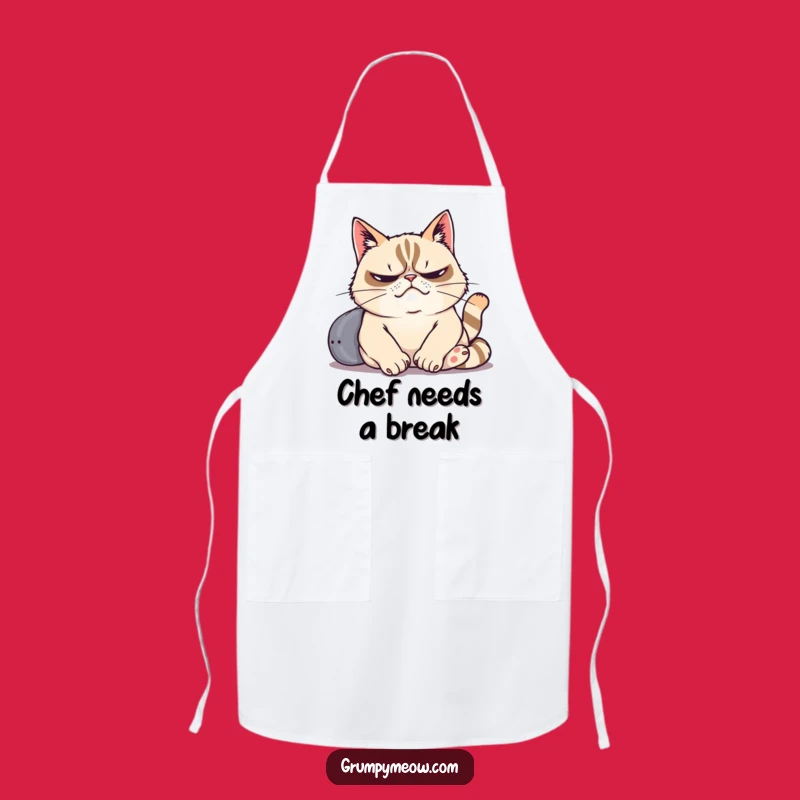 Funny Grumpy Cat Apron - Cook With Maximum Laziness