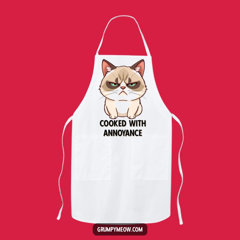 Funny Grumpy Cat Apron - Unimpressed Kitchen Wear, Sarcastic Funny Gift for Cooks