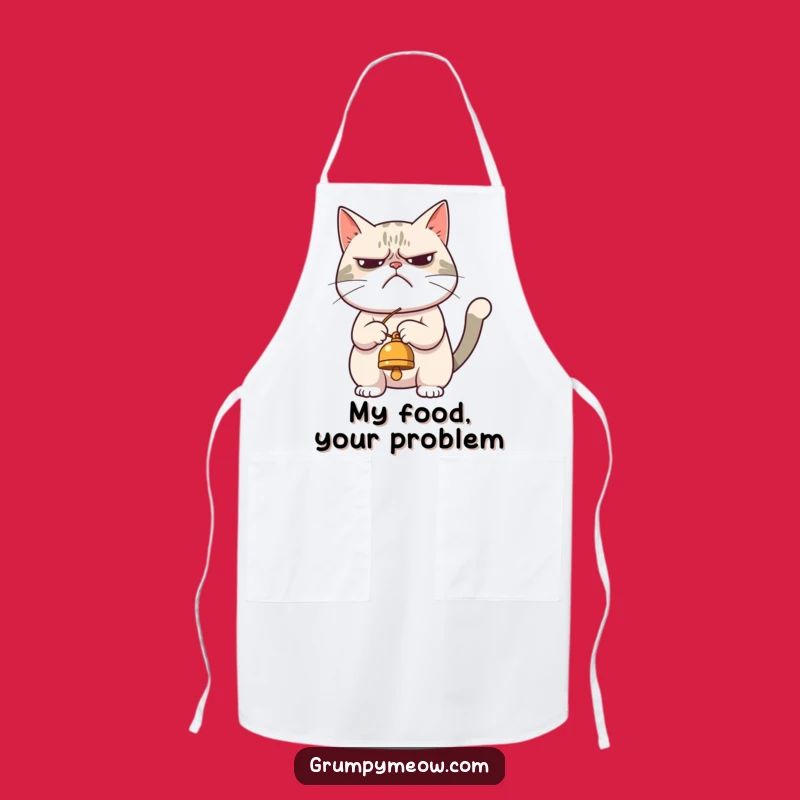Funny Grumpy Cat Bell Play Apron: Cook with Reluctant Charm, Great Gift