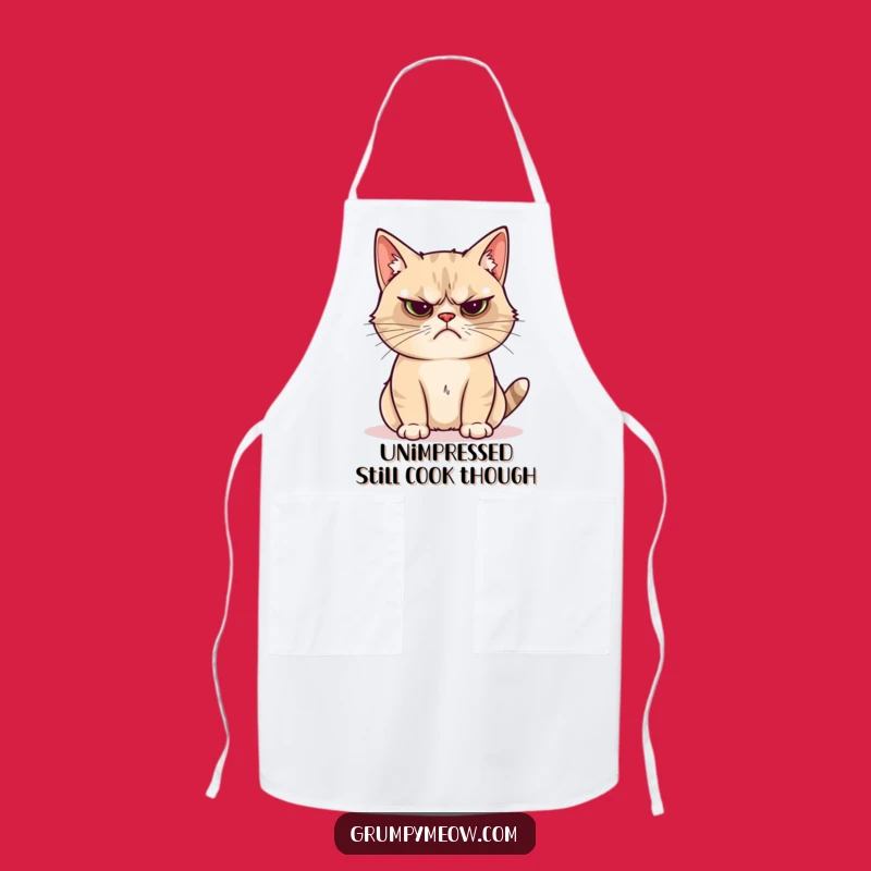 Funny Grumpy Cat Shiny Object Apron: Sarcastic Kitchen Wear