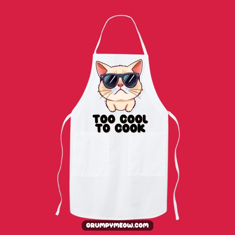 Funny Grumpy Cat Sunglasses Apron - Cook with Maximum Coolness