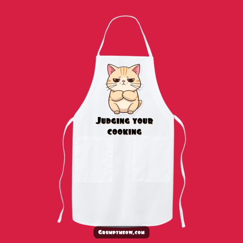 Funny Unimpressed Cat Apron: Kitchen Sarcasm, Curious Chef, Ideal Cooking Gift