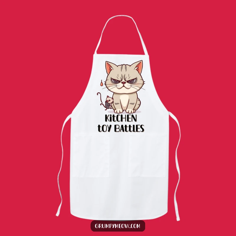 Funny Grumpy Cat Playful Apron - Cook Up Some Fun! Hilarious Funny Gift!
