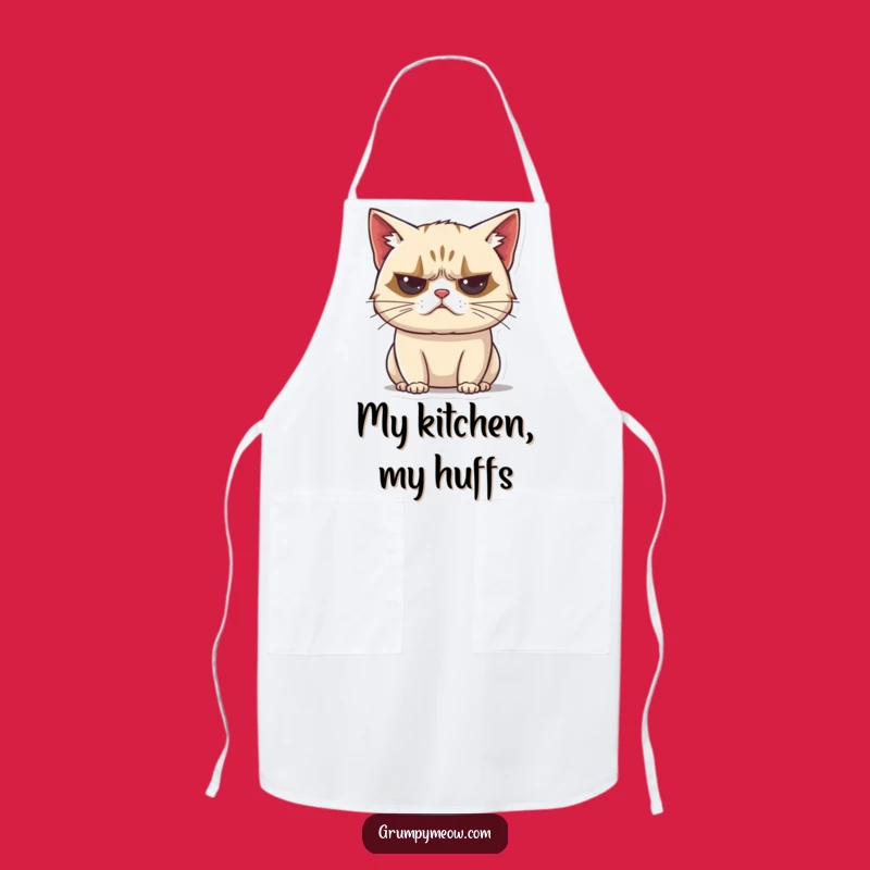 Funny Grumpy Cat Huff Apron: Cook with Audible Disdain!