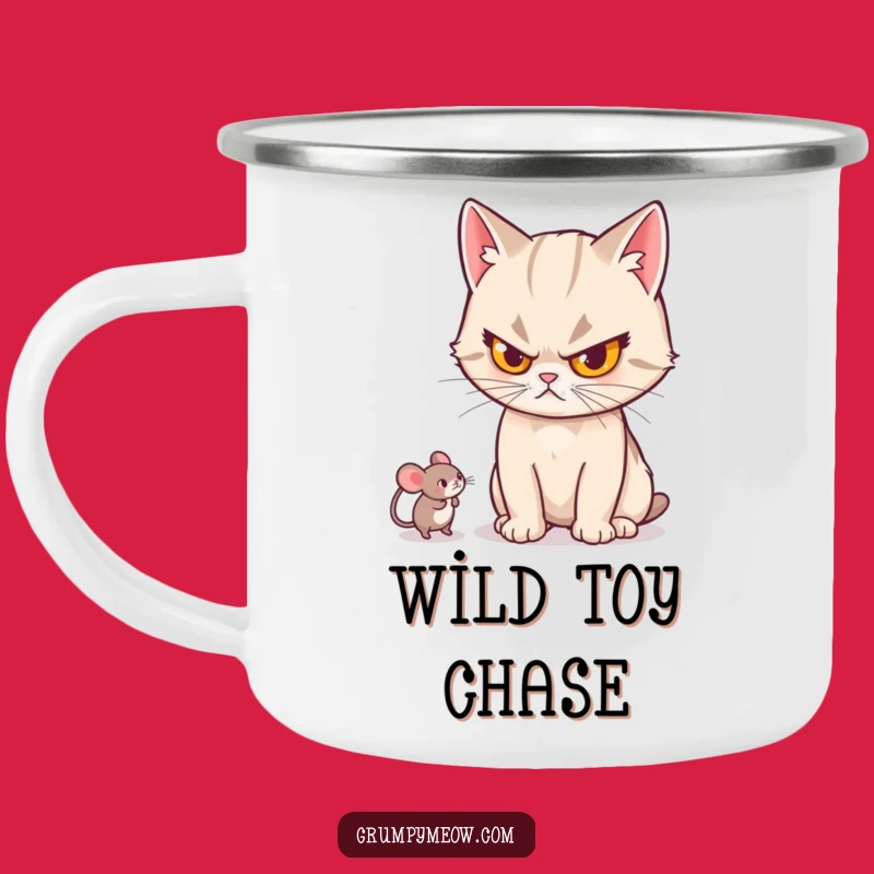 Funny Cat Stern Toy Camping Mug: Durable, Hilarious Gift for Outdoorsy Cat Lovers, Serious Adventures