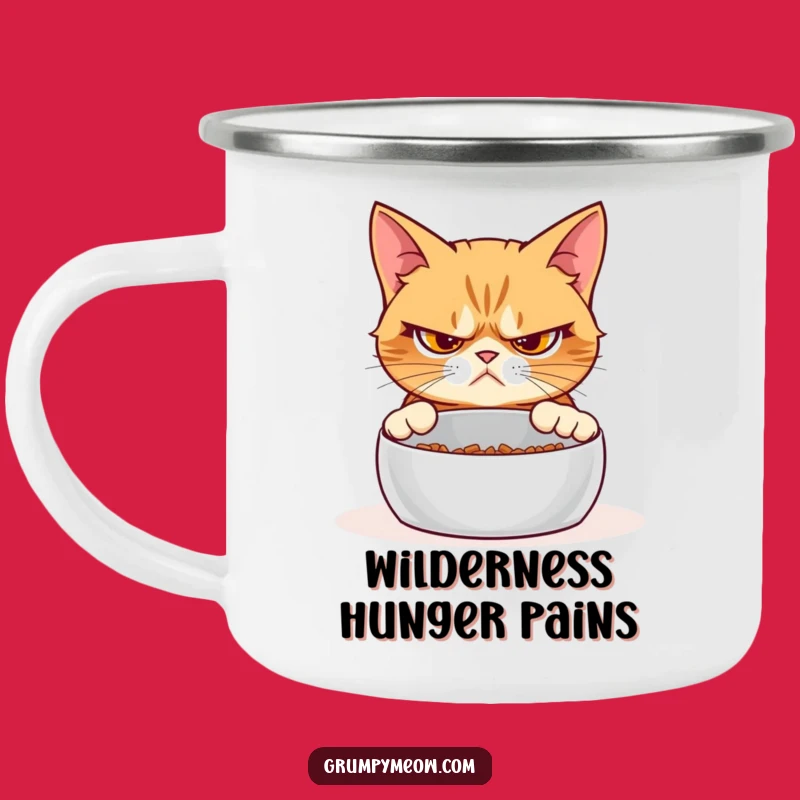 Funny Grumpy Cat Empty Bowl Camping Mug: Coffee with Feline Sass!