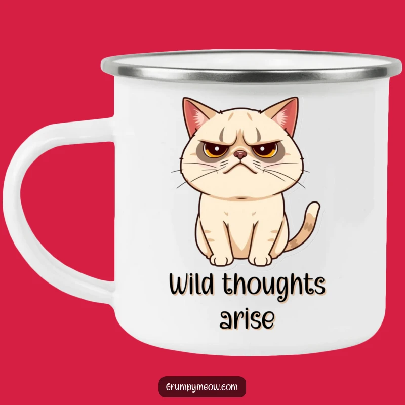 Funny Grumpy Cat Tail Twitch Camping Mug - Subtle Humor for the Outdoors