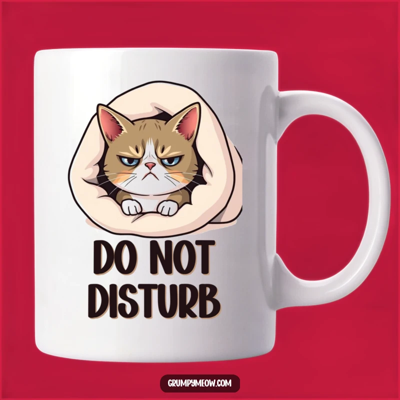 Funny Grumpy Cat Blanket Mug - Hilarious Morning Grump Gift