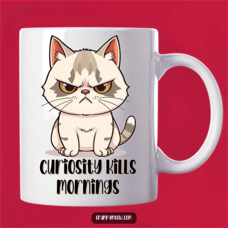 Funny Grumpy Cat Tail Mug: Curiosity Beneath the Scowl, Great Gift