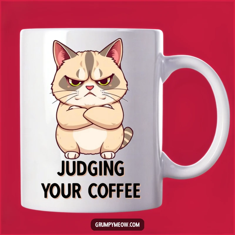 Funny Grumpy Cat Crossed Arms Mug - Unimpressed Feline Humor Gift
