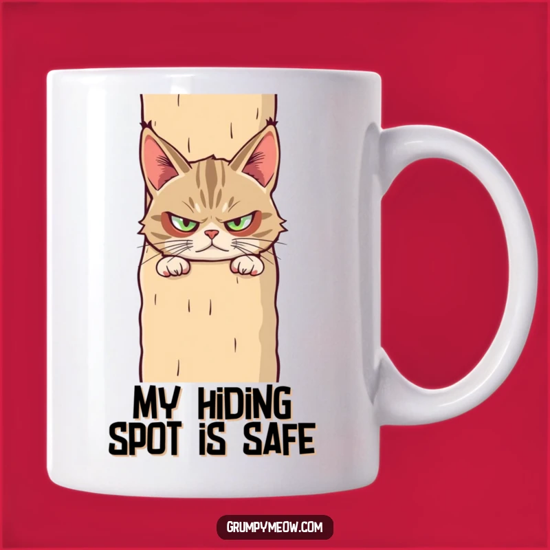 Funny Grumpy Cat Suspicious Scratching Post Mug - Perfect Funny Gift Idea!
