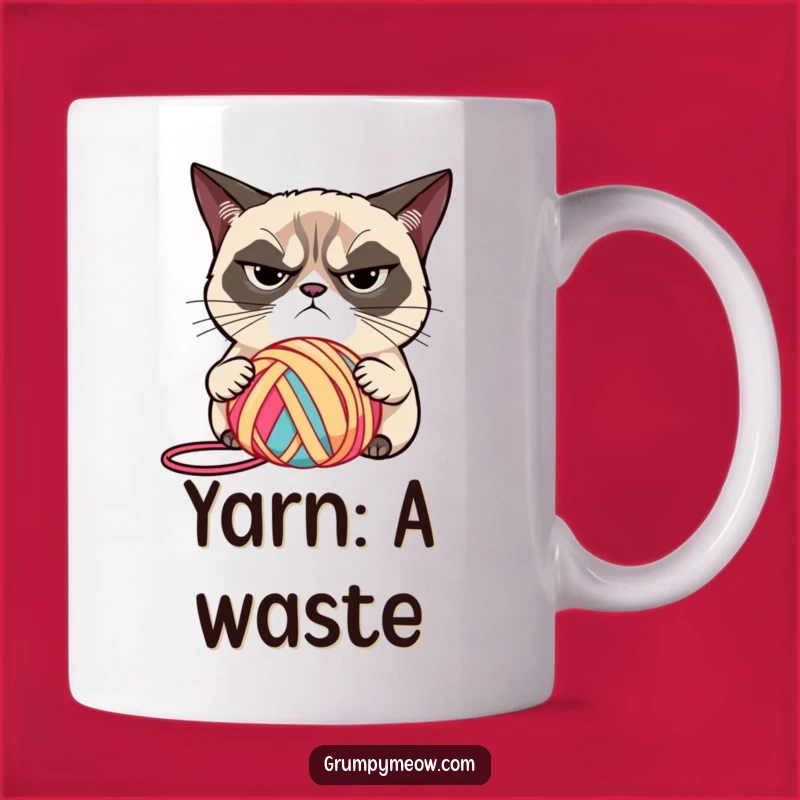 Funny Grumpy Cat Yarn Mug, Judgmental Stare for Your Perfect Funny Gift