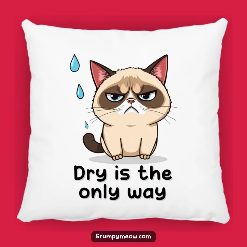 Cozy Funny Grumpy Cat Rain Pillow, Comfort with a Sigh - Perfect Funny Gift