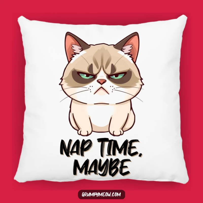 Funny Grumpy Cat Pillow - Cozy Unimpressed Comfort, Hilarious Funny Gift Accent