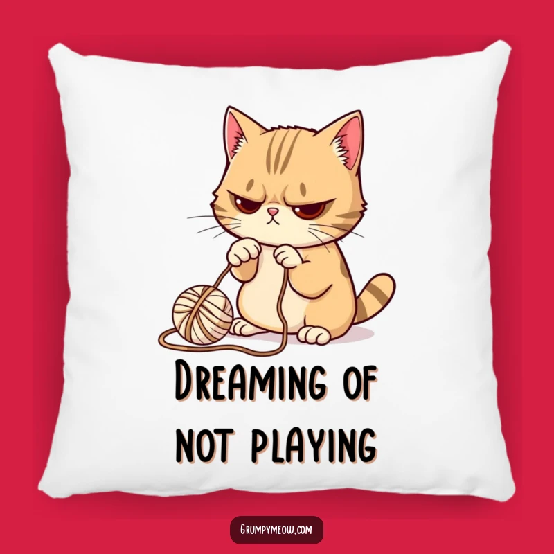 Funny Grumpy Cat Yarn Pillow: Cozy Grumps and Playful Paws