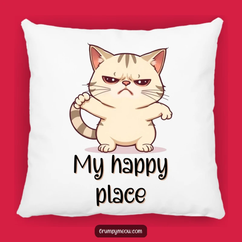 Funny Grumpy Cat Unenthusiastic Stretch Pillow - Ultimate Comfort for Grumpy Souls
