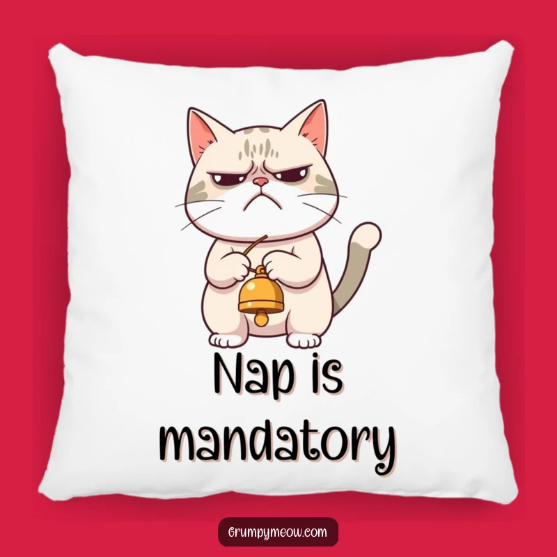 Cozy Grumpy Cat Bell Play Pillow: Snuggle Up with Sass, Perfect Gift