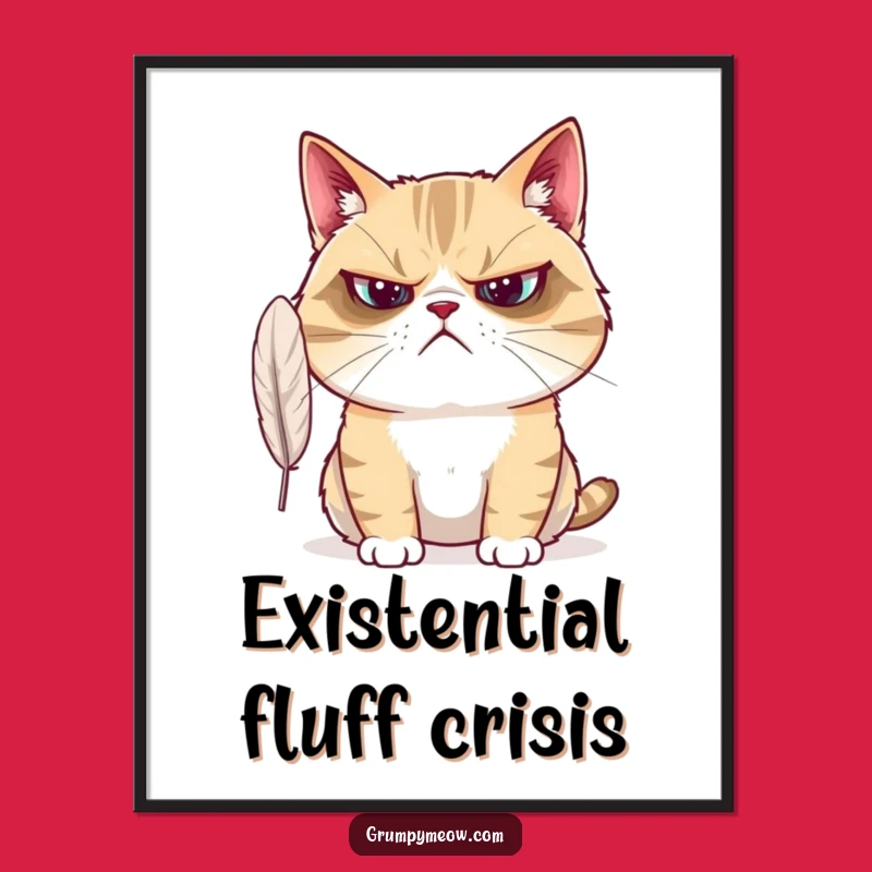 Funny Grumpy Cat Digital Art - Bewildered Expression, Instant Funny Gift Decor