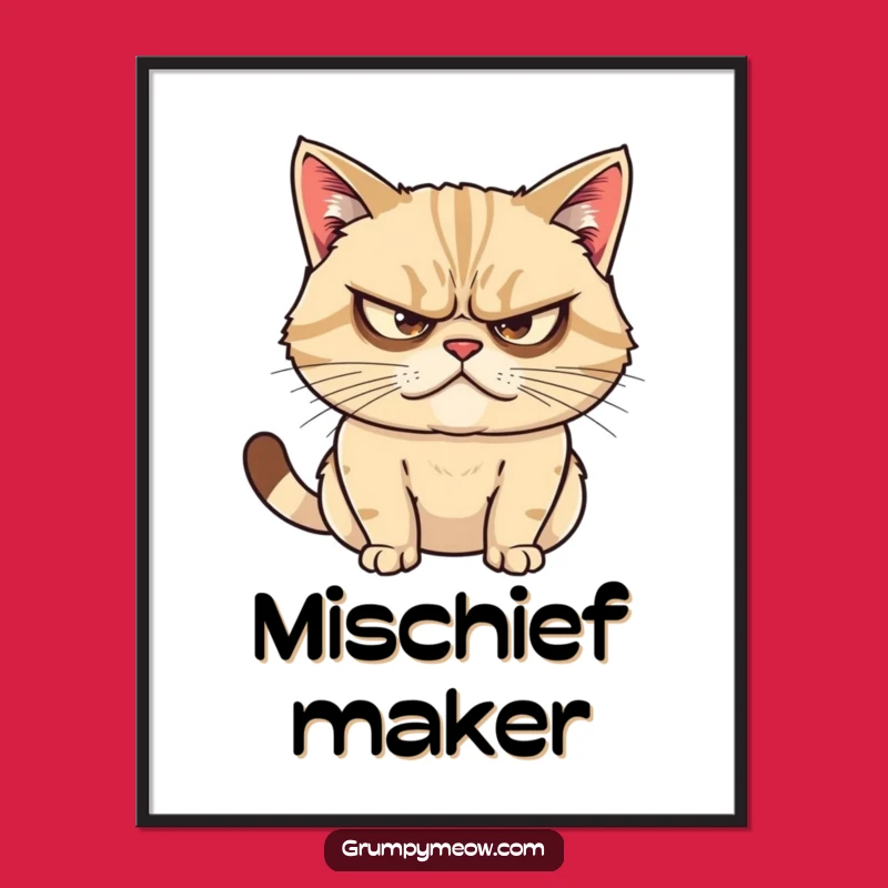 Funny Grumpy Cat Digital Art - Instant Decor for the Mastermind