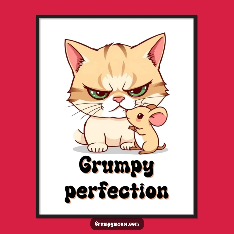 Funny Grumpy Cat Digital Art Print - Instant Wall Decor & Hilarious Gift