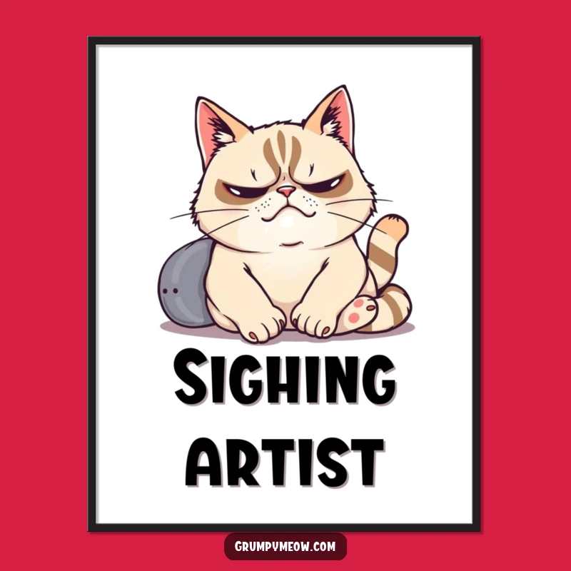 Funny Grumpy Cat Digital Art - Instant Decor for the Relaxed