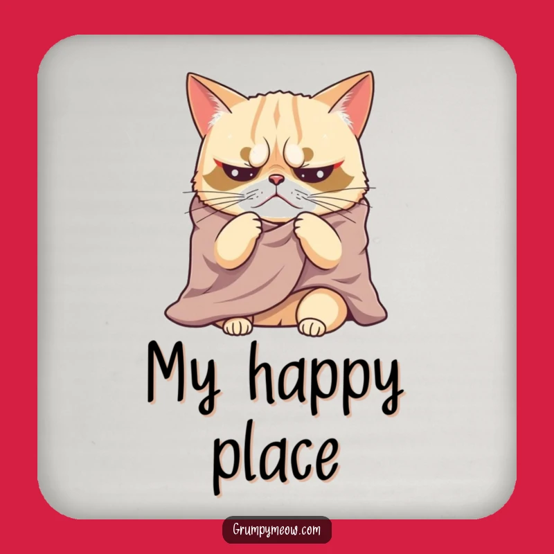 Funny Grumpy Cat Blanket Sigh Coasters - Protect Surfaces with Hilarious Drama