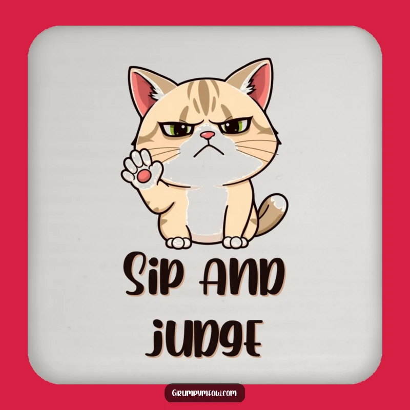 Funny Grumpy Cat Wave Coaster: Protect Surfaces with Sarcasm