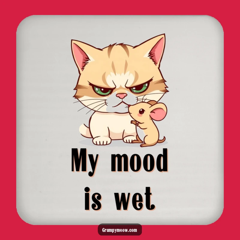 Funny Grumpy Cat Drink Coaster Set - Protect Furniture, Hilariously