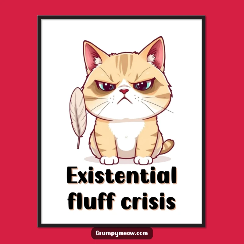 Funny Grumpy Cat Poster - Bewildered Art, Sarcastic Funny Gift Wall Decor