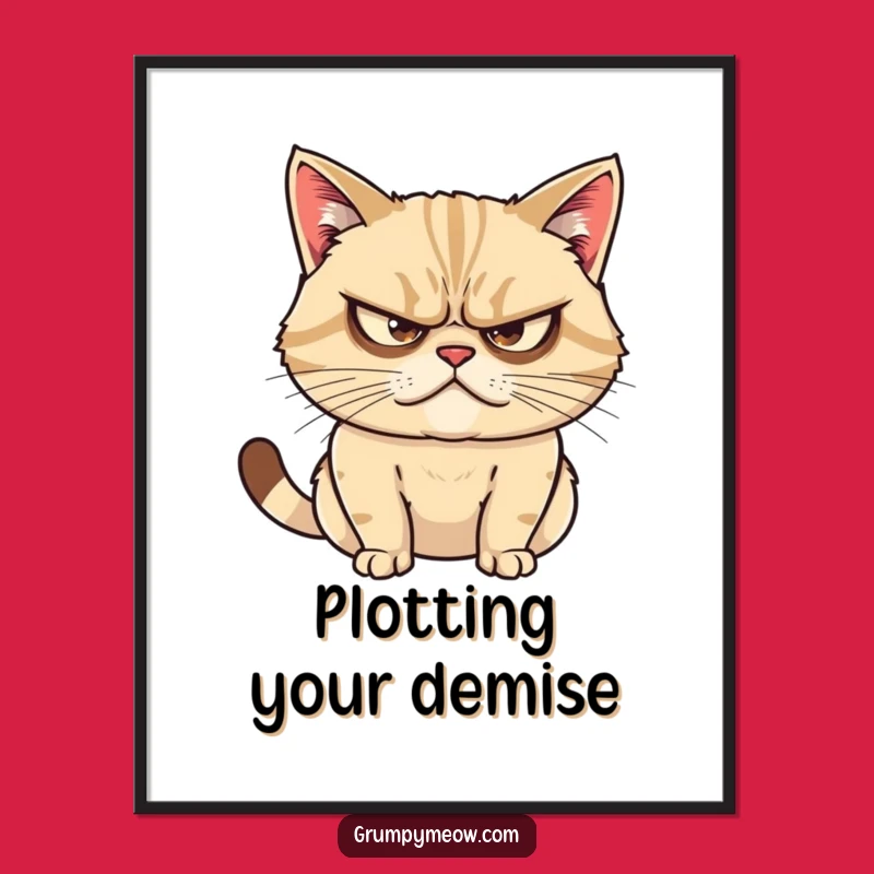 Funny Grumpy Cat Art Print - Wall Decor for the Master Plotter