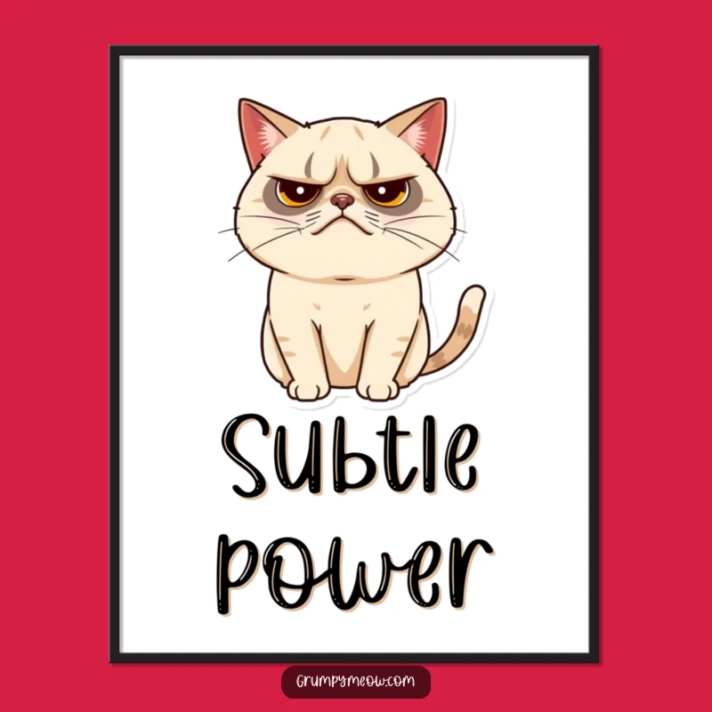 Funny Grumpy Cat Tail Twitch Poster - Minimalist Humor for Your Walls