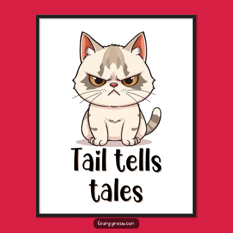 Funny Grumpy Cat Tail Poster: Intrigue Meets Grumpy Chic for Your Walls