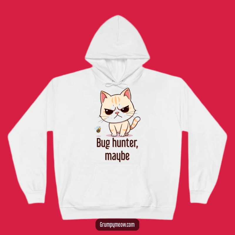 Cozy Funny Grumpy Cat Fly Chase Hoodie - Warm Humorous Gift