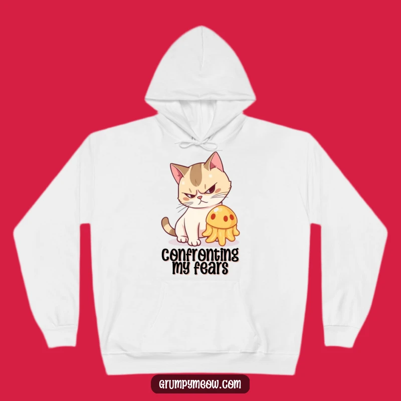 Cozy Funny Grumpy Cat Jelly Hiss Hoodie - Warm Humorous Gift