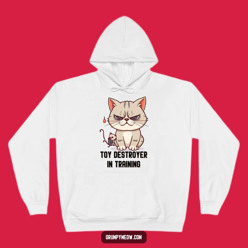 Cozy Funny Grumpy Cat Playtime Hoodie - Your Ideal Funny Gift Companion!