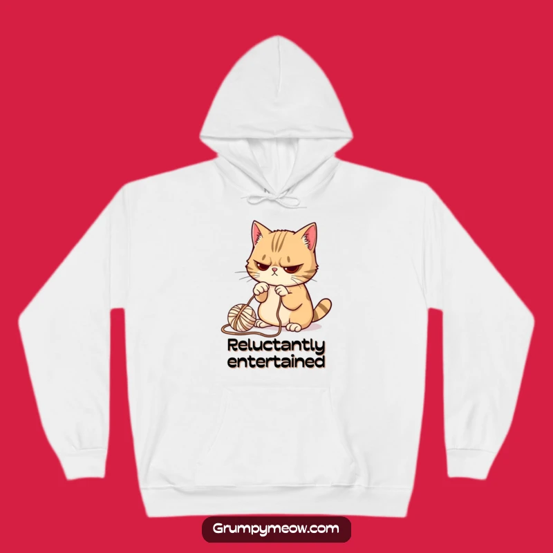 Cozy Funny Grumpy Cat Yarn Hoodie: Warmth Meets Reluctant Play