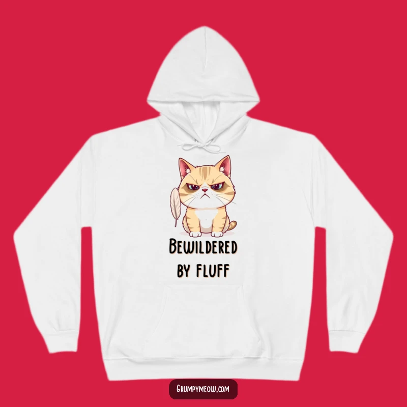 Funny Grumpy Cat Hoodie - Cozy Bewilderment, Warm Funny Gift for Cynics Who Get Confused