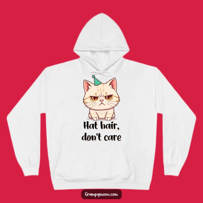 Cozy Funny Cat Party Hat Hoodie - Warm Humorous Gift
