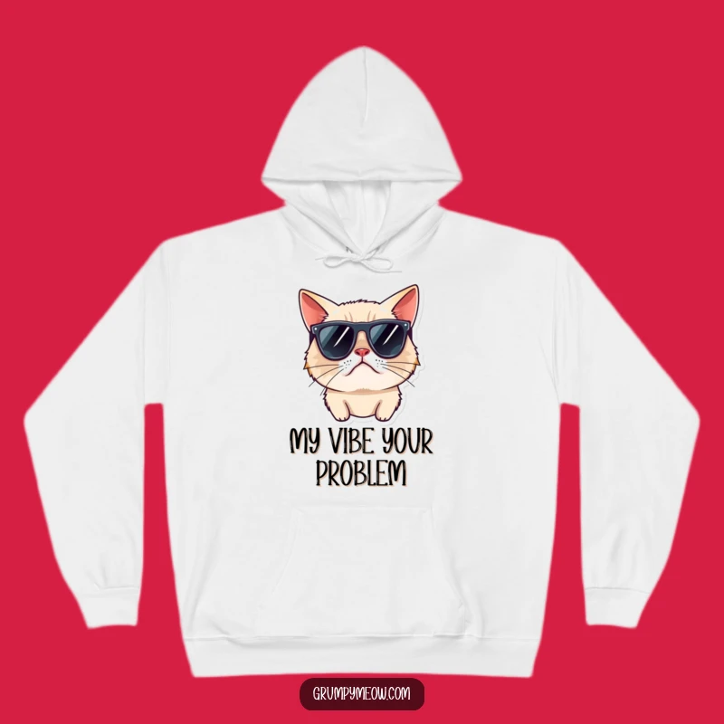 Cozy Funny Grumpy Cat Sunglasses Hoodie - Stay Cool & Grumpy All Day