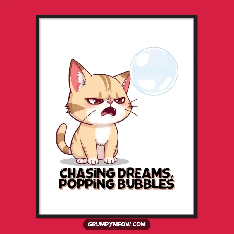 Funny Free Printable Wall Art: Grumpy Cat Bubble Quest Downloadable Art
