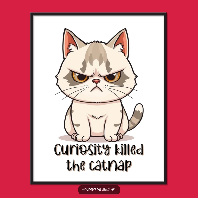 Funny Free Printable Wall Art: Grumpy Cat's Curious Tail Twitch