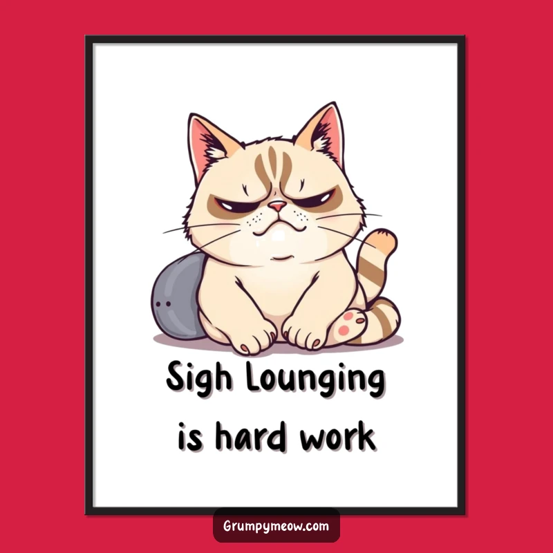 Free Printable Grumpy Cat Wall Art: Lazy Sigh, Funny Downloadable Art Gift