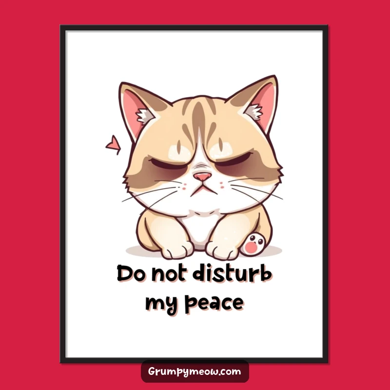 Funny Free Printable Grumpy Cat Art: Disturbed Nap Downloadable Decor for Humor