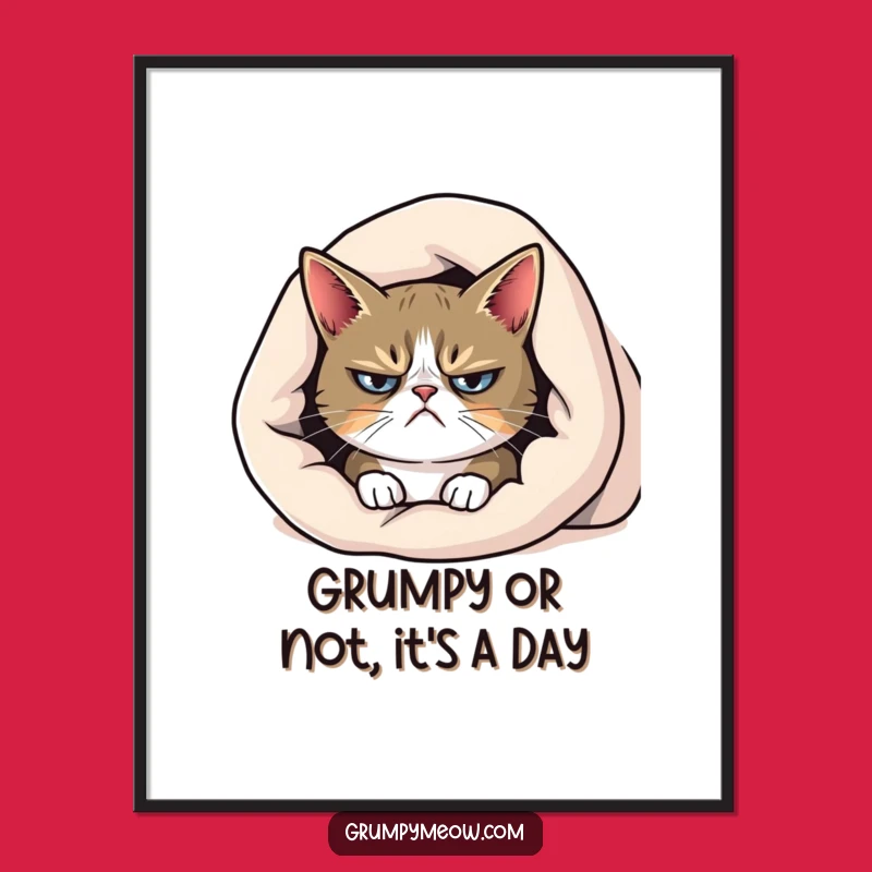 Funny Free Printable Wall Art: Grumpy Cat Blanket Downloadable Art Print