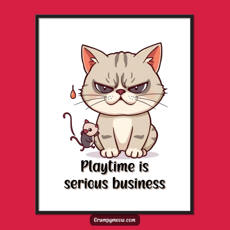 Free Printable Grumpy Cat Wall Art: Playful Cat Swatting Downloadable Decor