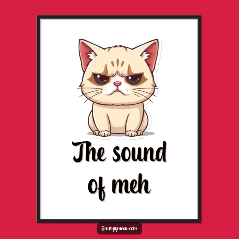 Funny Free Printable Grumpy Cat Art: Huffing Feline Downloadable Decor for Humor