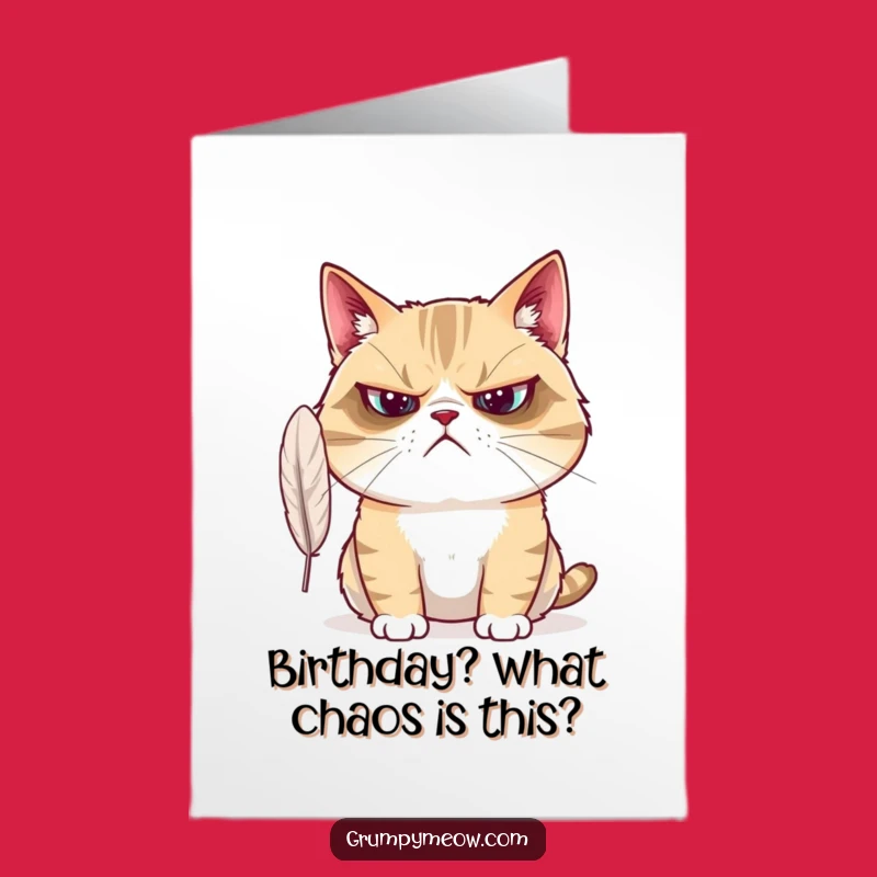 Free Printable Birthday Card: Bewildered Grumpy Cat - Funny Downloadable Gift